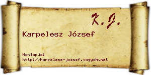 Karpelesz József névjegykártya